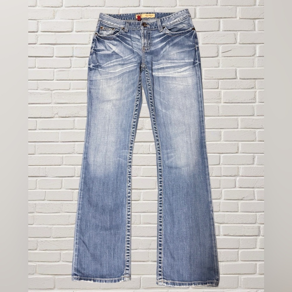 BKE Denim Kate Boot Jeans Women’s 29x33.5 Light Wash Stretch Bootcut Embroidered